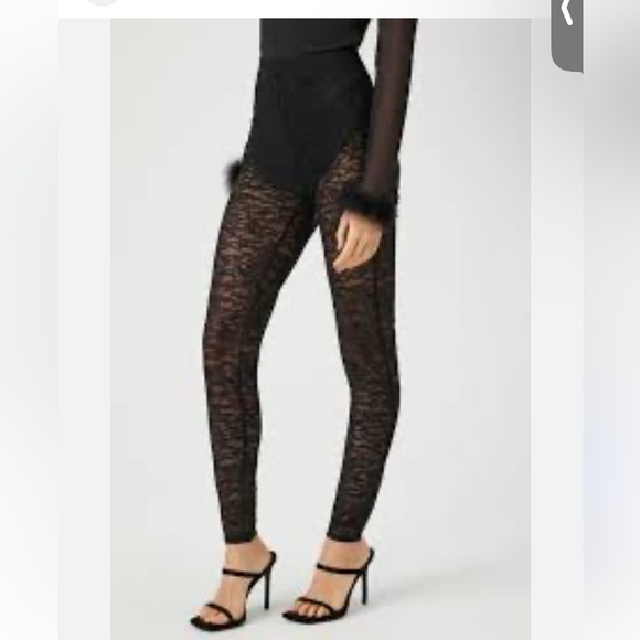 Forever 21 black sheer lace leggings - Picture 1 of 7